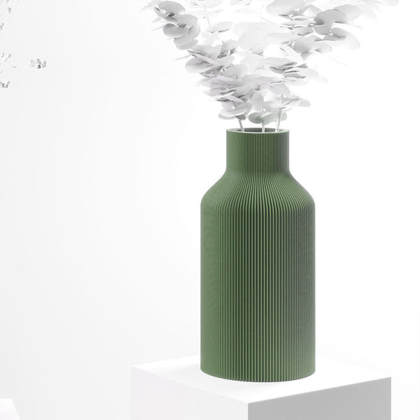 dennismaass – Vase »Flasche« Olivgrün