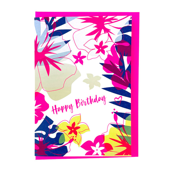 Karte "Happy Birthday" Siebdruck  - Handmade in Germany