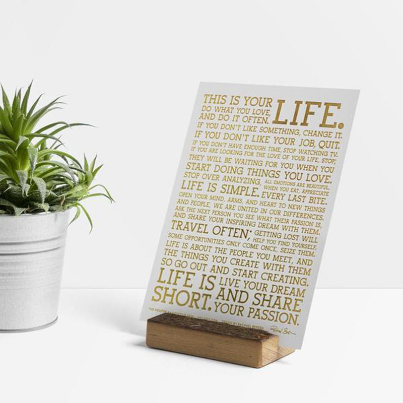 Holstee Manifest Posterkarte Gold  -DAS ORIGINAL -