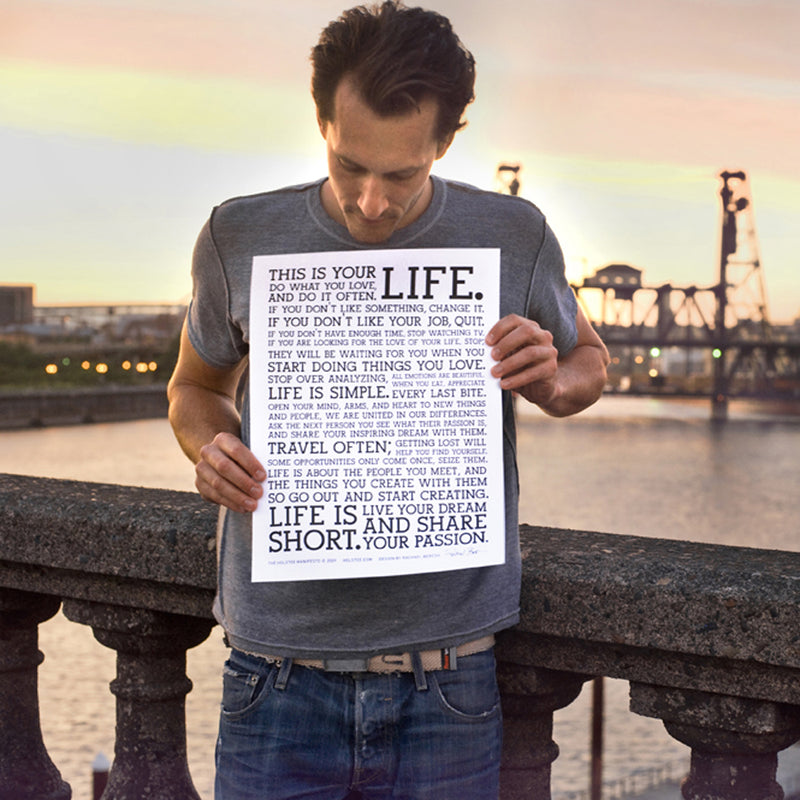 Holstee Manifest -DAS ORIGINAL- Letterpress Poster - Qverfield