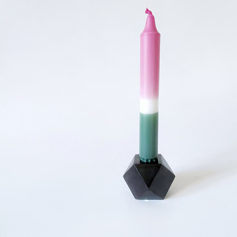 Dip dye Kerze  - handmade by Qverfield - flieder/petrol 04
