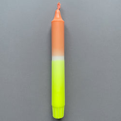 Dip dye Kerze - handmade by Qverfield - orange/neongelb 27