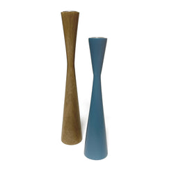 Kerzenständer Set oceanblue/Holz, 2 Stück, blau