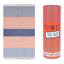 Towel to go Bali Hammamtuch in Blau/Orange mit Geschenkbox