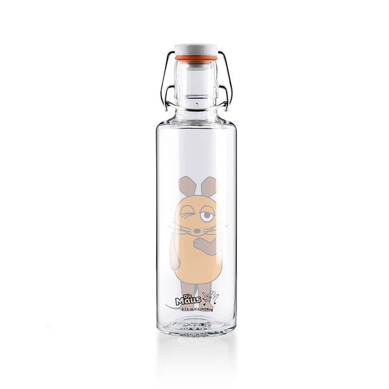 Soulbottle 0,6 l - Die Maus - Deine Glasflasche für zuhause und unterwegs