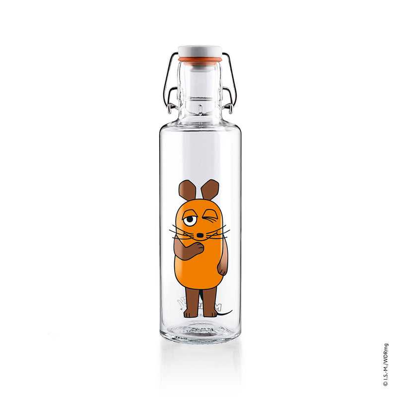 Soulbottle 0,6 l - Die Maus - Deine Glasflasche für zuhause und unterwegs