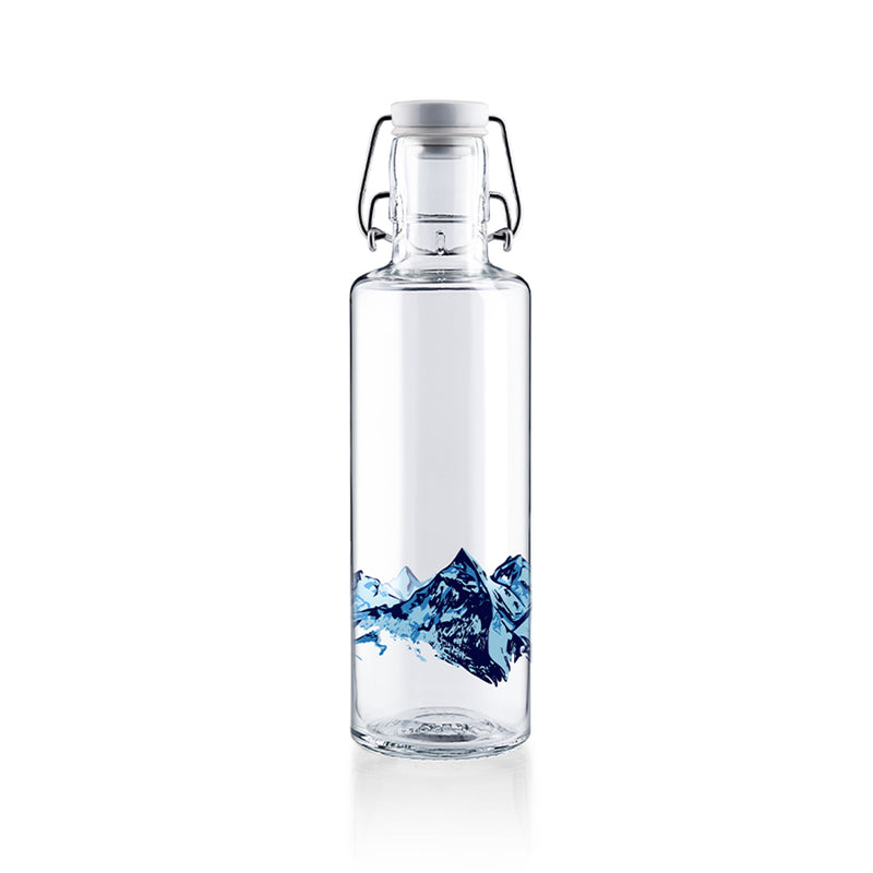 Soulbottle 0,6 l - Alpenblick- Deine Glasflasche für zuhause und unterwegs