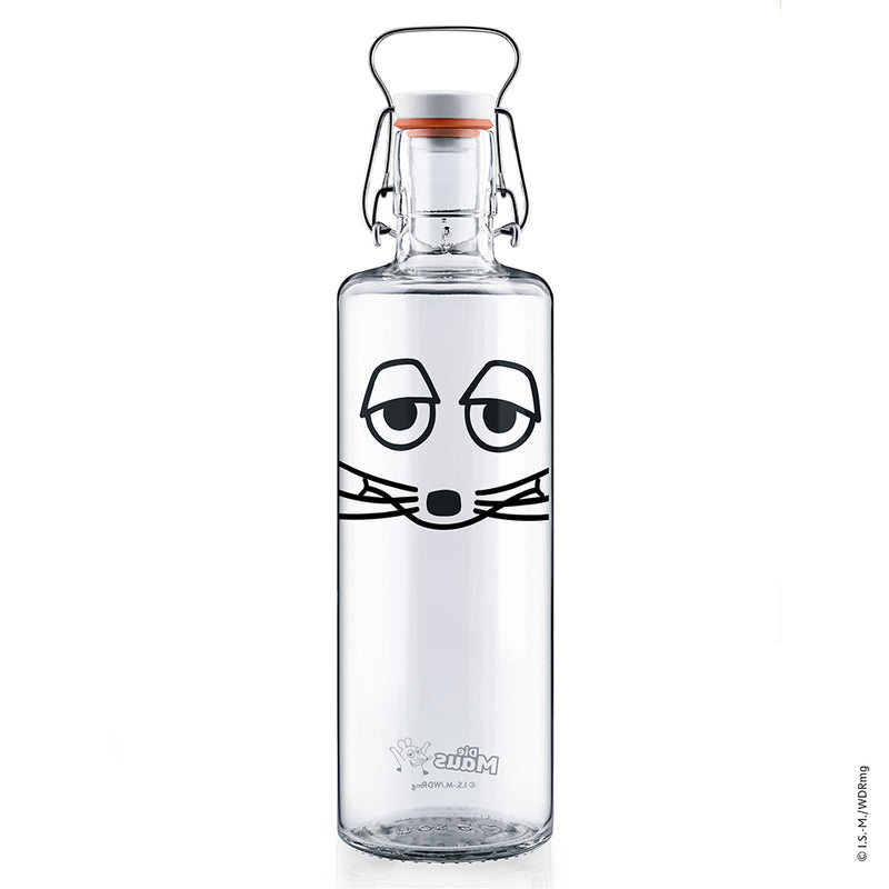Soulbottle 1,0 l - Die Maus - Deine Glasflasche für zuhause und unterwegs