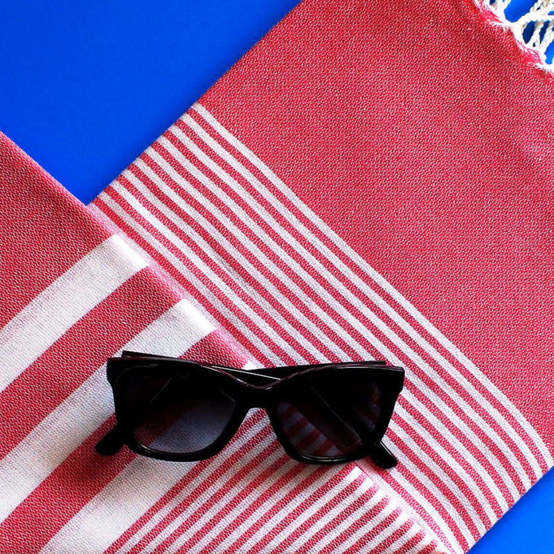 Towel to go Malibu -  Hammamtuch in Pink mit Geschenkbox